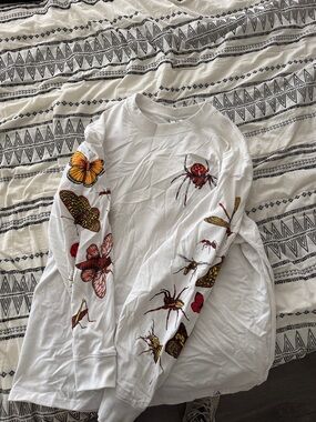 Nike ACG White Long Sleeve Tee with Insect & Butterfly Graphics